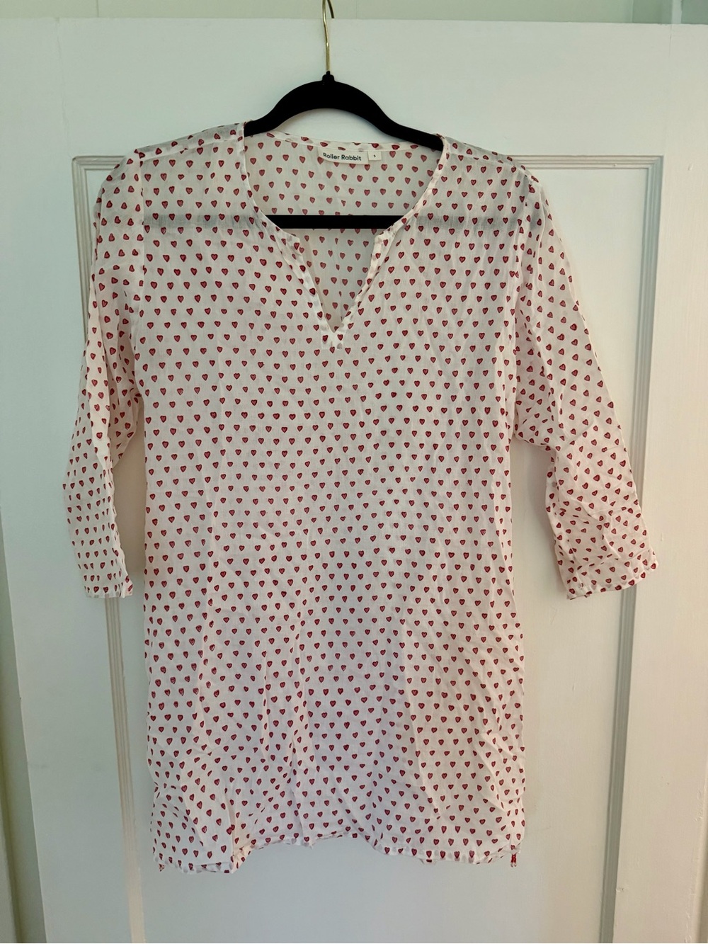 Roller Rabbit White and Red Heart-Print Tunic Dress